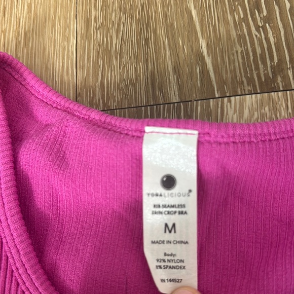 Yogalicious Pink Ribbed Tank Top - Picture 2 of 2